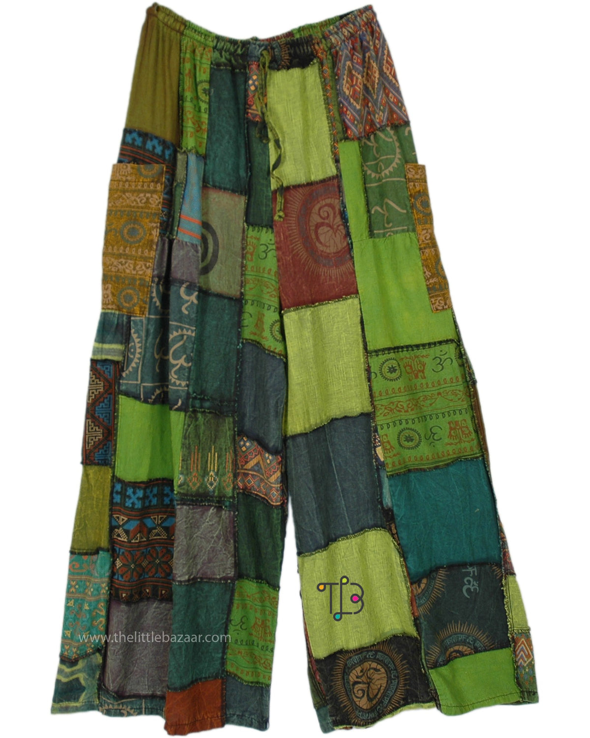 Boho Patchwork Cotton Pants