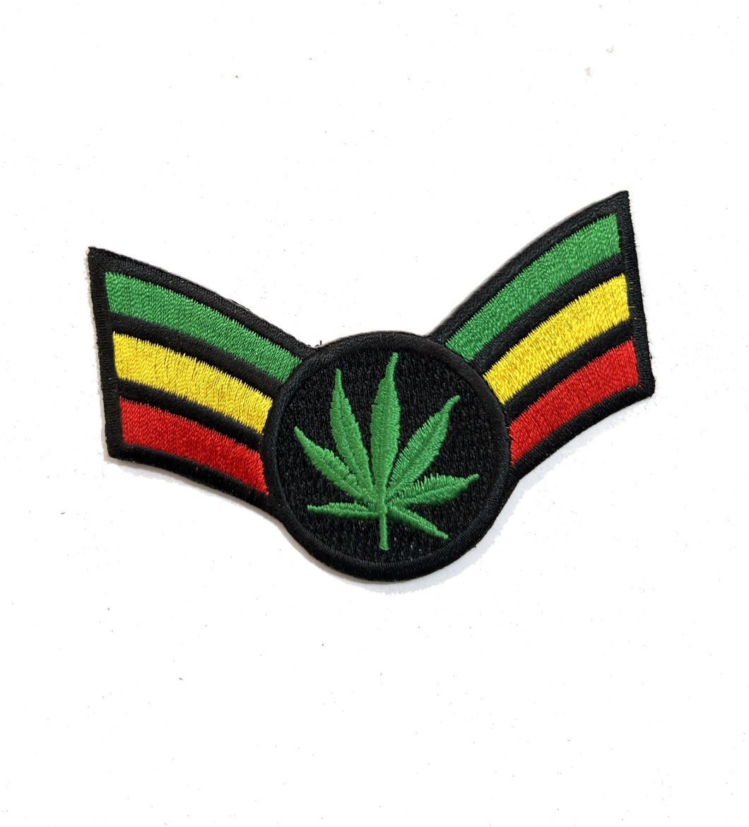 Marijuana Leaf with Rastafari Colors Patch