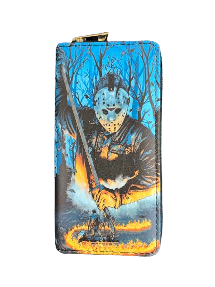 Zip-Up Wallet with Jason Voorhees graphics