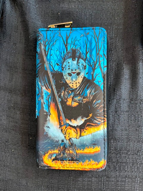 Zip-Up Wallet with Jason Voorhees graphics