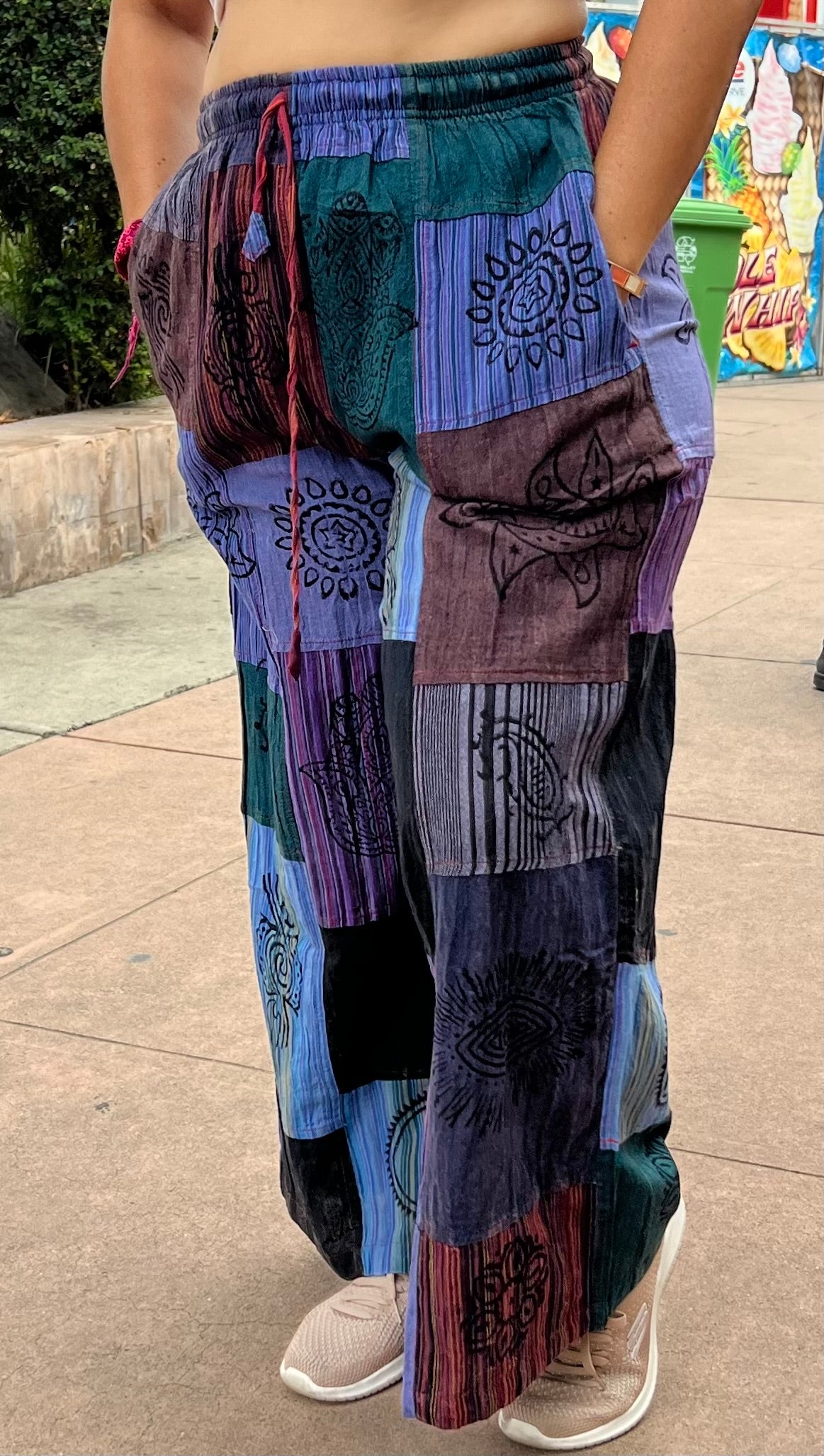 Patchwork jogger pants best sale