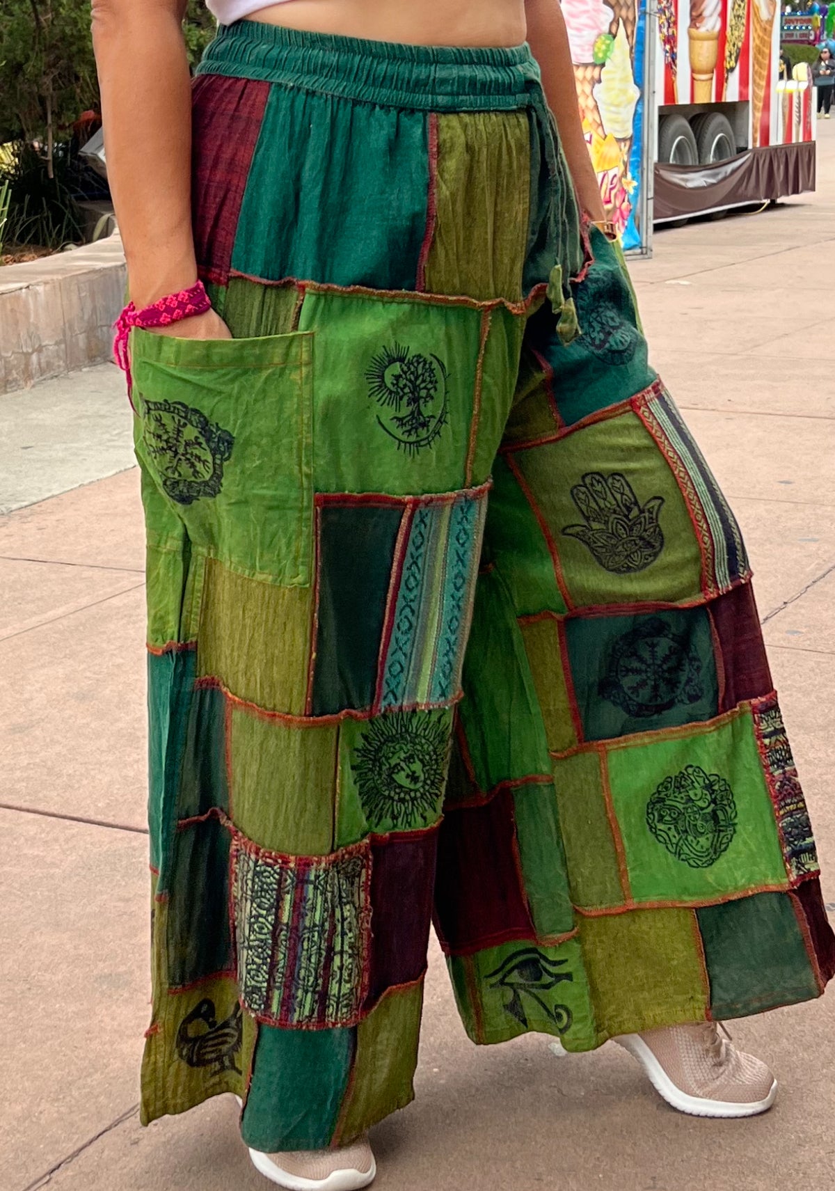 Boho Patchwork Cotton Pants