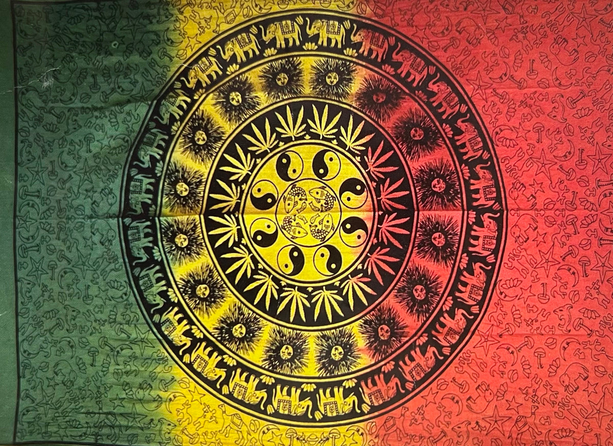 Psychedelic Elephant Mandala Tapestry