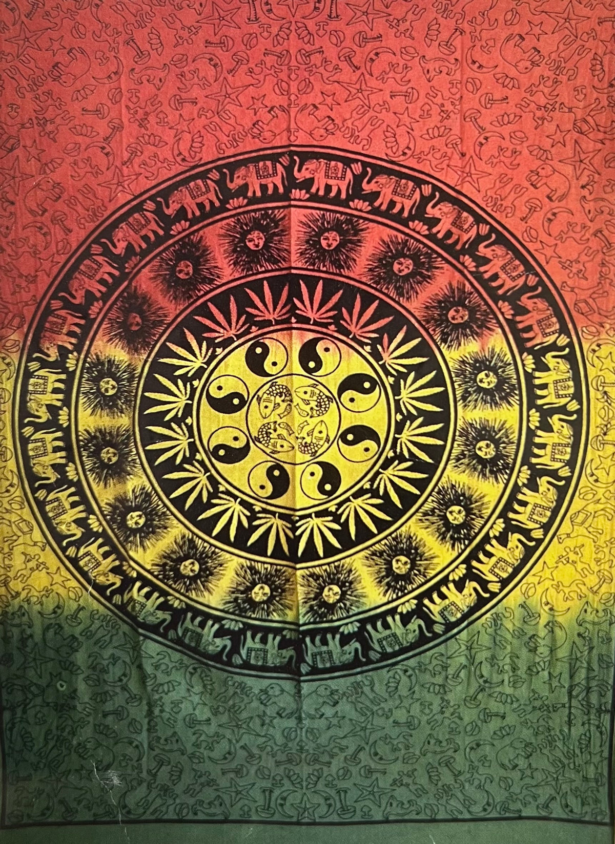 Psychedelic Elephant Mandala Tapestry