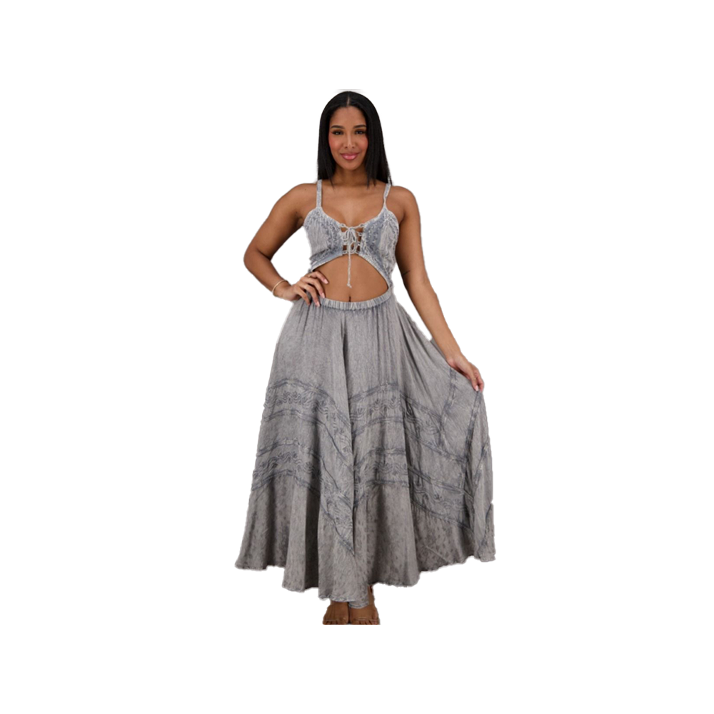 Bohemian-Chic One-Piece Skirt and Top