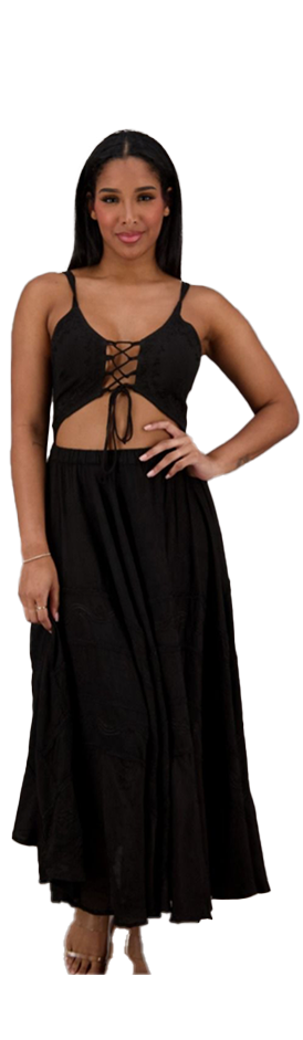 Bohemian-Chic One-Piece Skirt and Top
