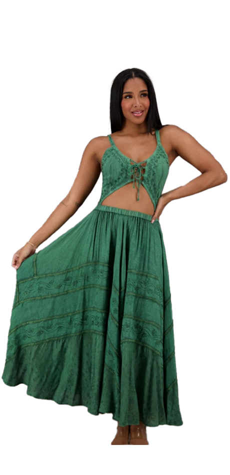 Bohemian-Chic One-Piece Skirt and Top