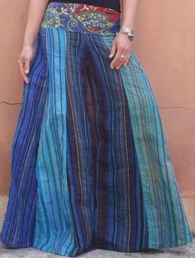 Bohemian Striped Wide-Leg Pants