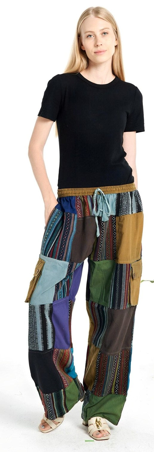 Boho Patchwork Cargo Pants