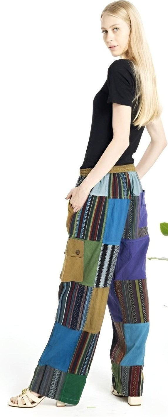 Boho Patchwork Cargo Pants