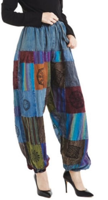 Patchwork Harem Pants
