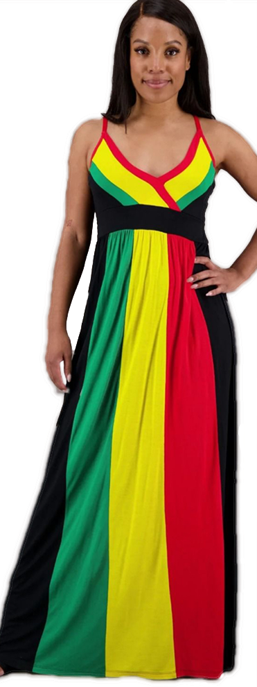 One size fit Rasta Maxi dress
