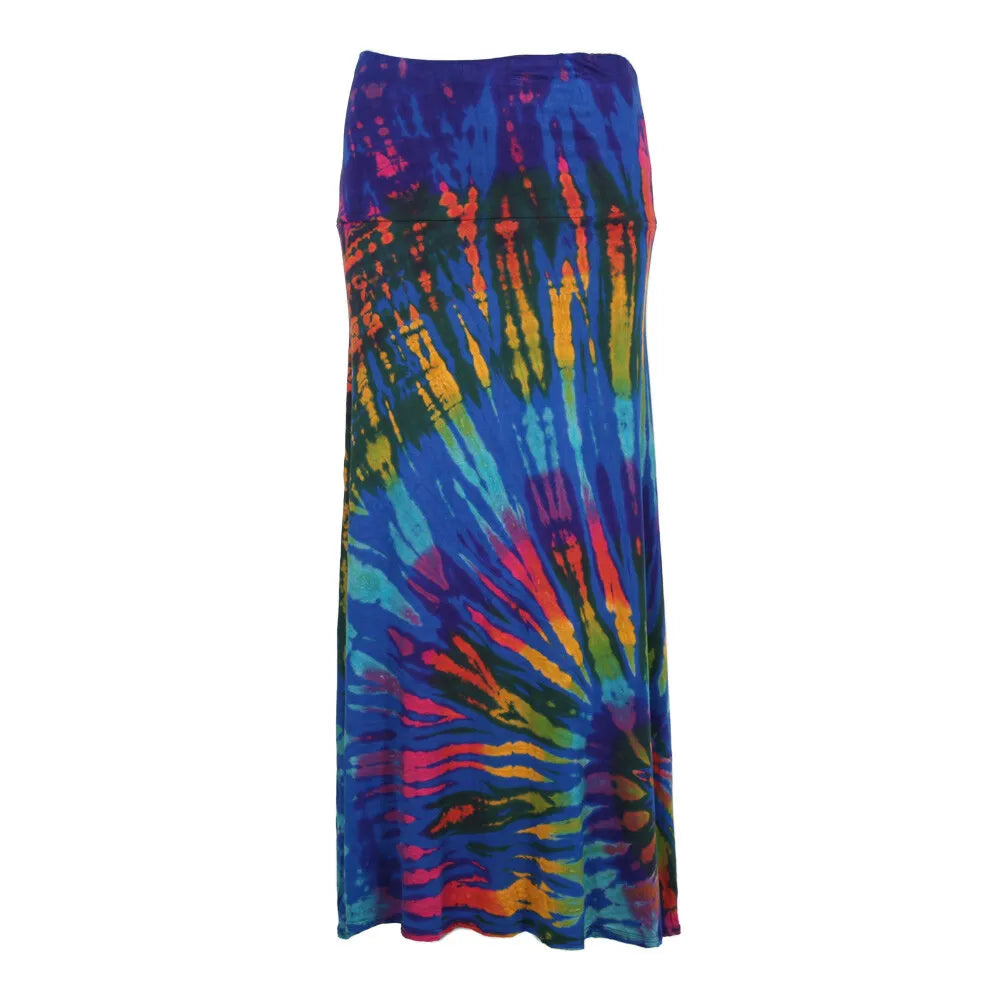 Vibrant Tie-Dye Strapless Maxi Dress